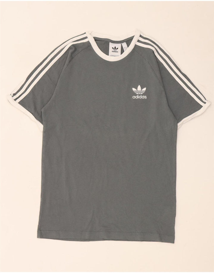 Tricou pentru bărbați Adidas Top mic gri, bumbac color bloc