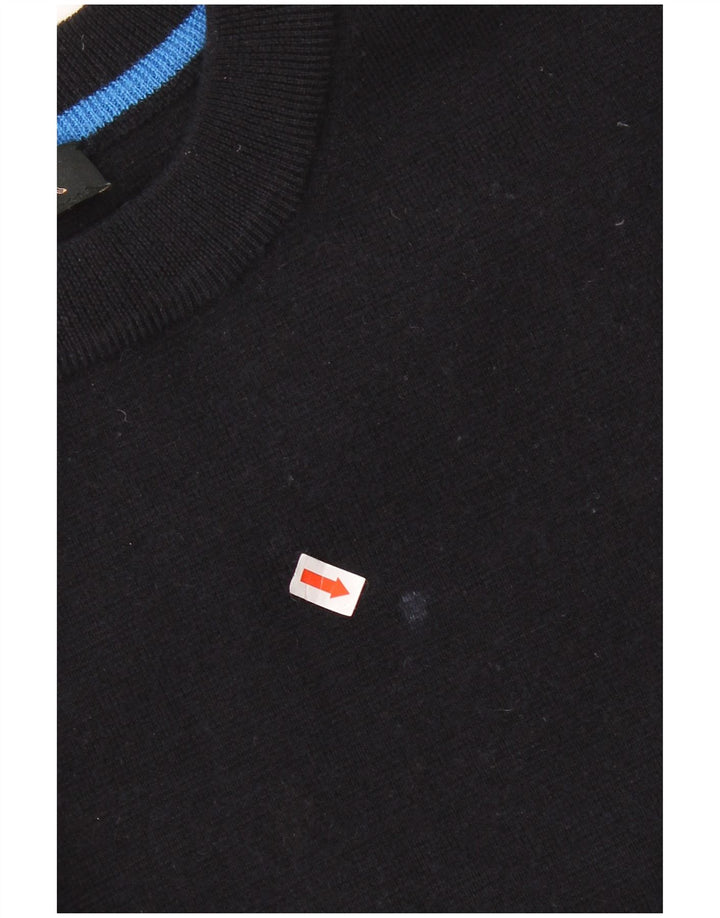 Pulover de damă Jaeger cu decolteu rotund pentru femei UK 16 Lână neagră mare