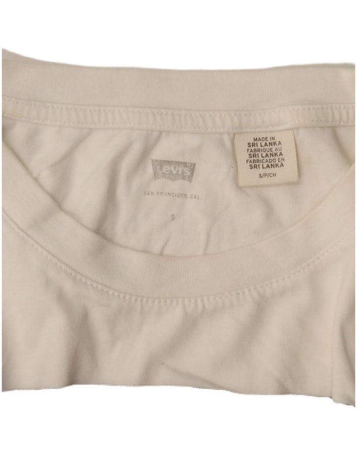 Levi's Crop Graphic Vest Top pentru femei UK 10 Small White