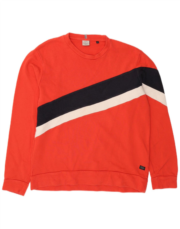 Pulover pentru bărbați Jack & Jones Pulover XL roșu din bumbac color bloc