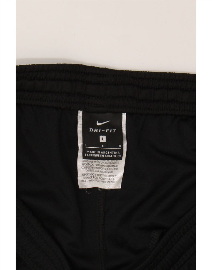 NIKE Womens Dri Fit Sport Shorts UK 14 Large Black Polyester