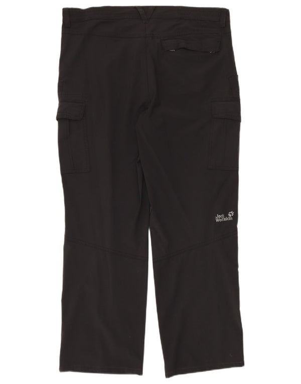 Pantaloni cargo drepti pentru bărbați JACK WOLFSKIN UK 38 Medium W33 L28 Negru