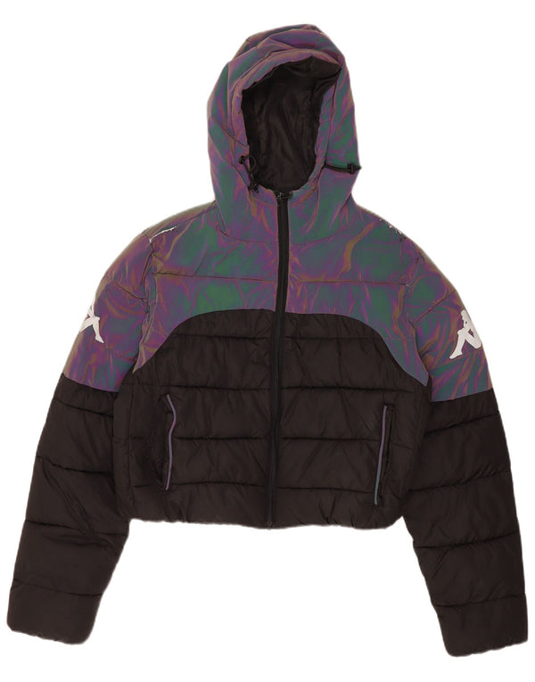 Jachetă căptușită cu glugă supradimensionată pentru femei Kappa UK 6 XS Black Colorblock