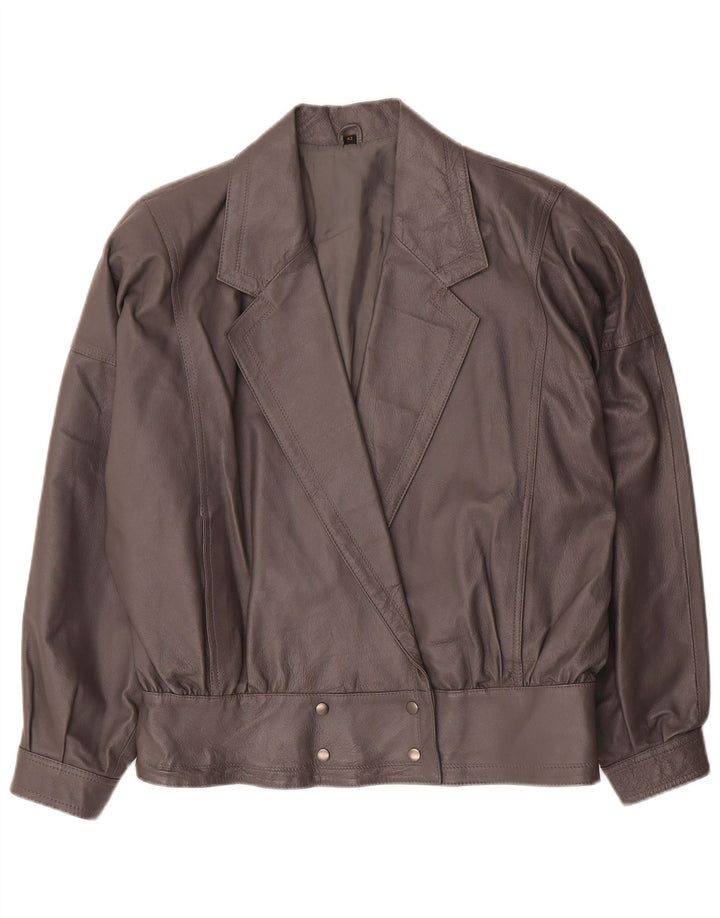 Jachetă Bomber Oversized din piele vintage pentru femei EU 42, mare, gri din piele