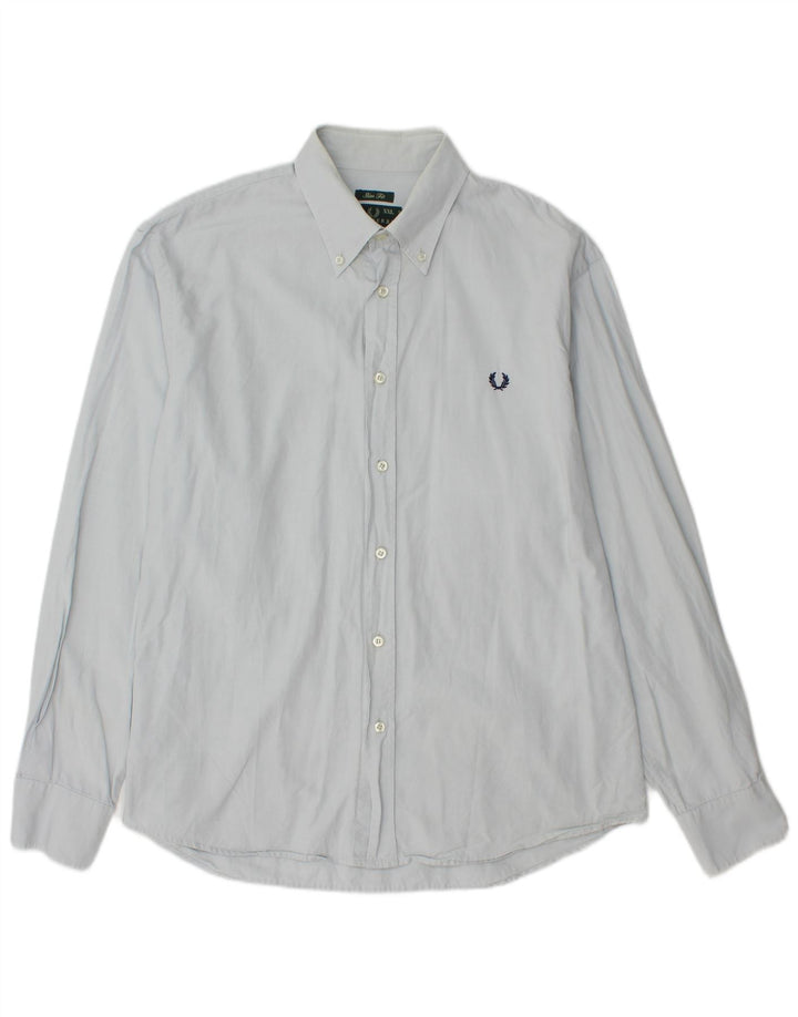 Cămașă Slim Fit FRED PERRY pentru bărbați, bumbac albastru 2XL