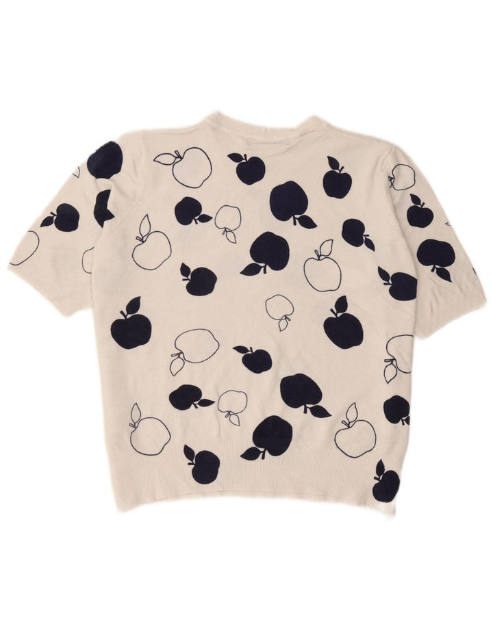Marks & Spencer Pulover cu decolteu cu grafic pentru femei, UK 14, mare, alb