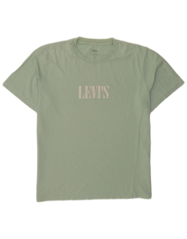 Tricou grafic pentru bărbați Levi's Relaxed Fit Top din bumbac verde mediu