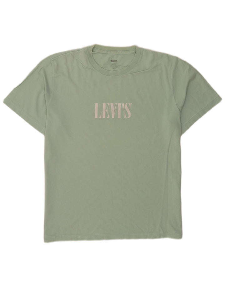 Tricou grafic pentru bărbați Levi's Relaxed Fit Top din bumbac verde mediu