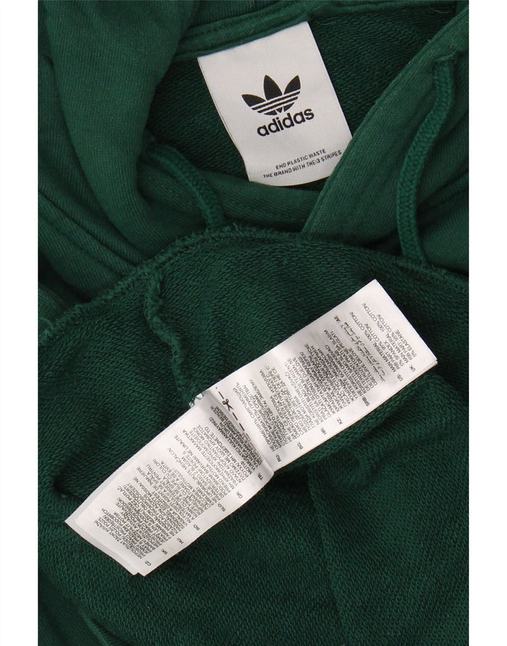 Pulover ADIDAS pentru bărbați cu capota, verde mediu, bumbac