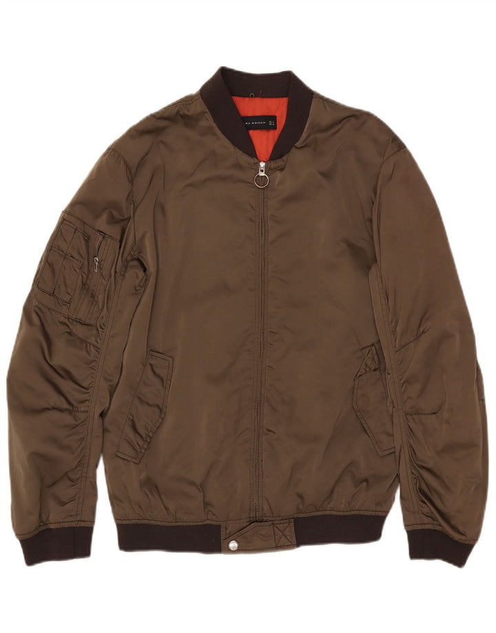 Bomber pentru femei Zara UK 10 Small Kaki Poliester