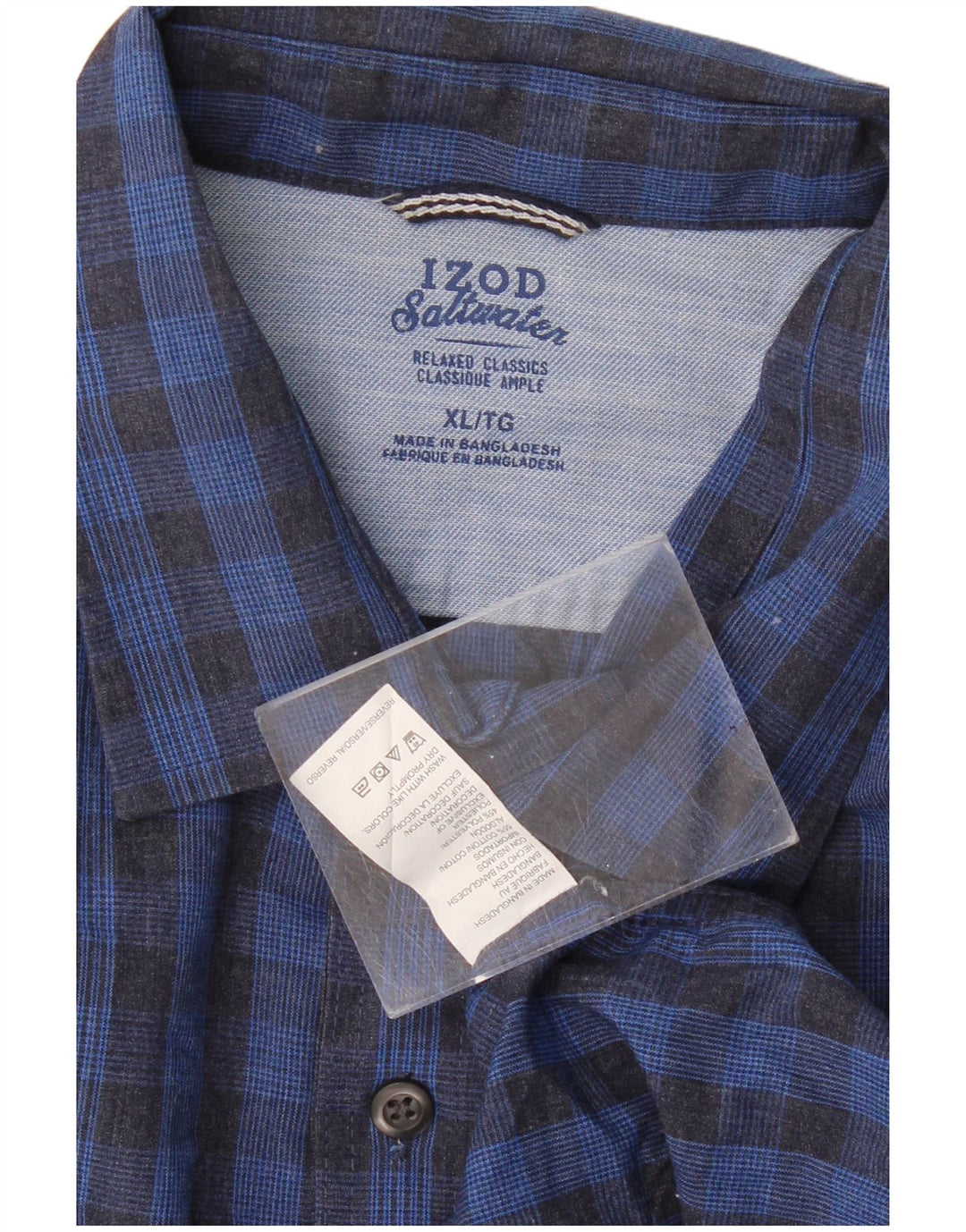 Cămașă pentru bărbați Izod Relaxed Classics Relaxed Fit XL Blue Gingham Cotton Classic