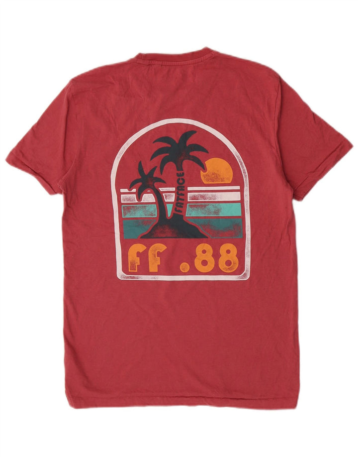 Tricou grafic pentru bărbați Fat Face Top mic, roz, bumbac, plajă