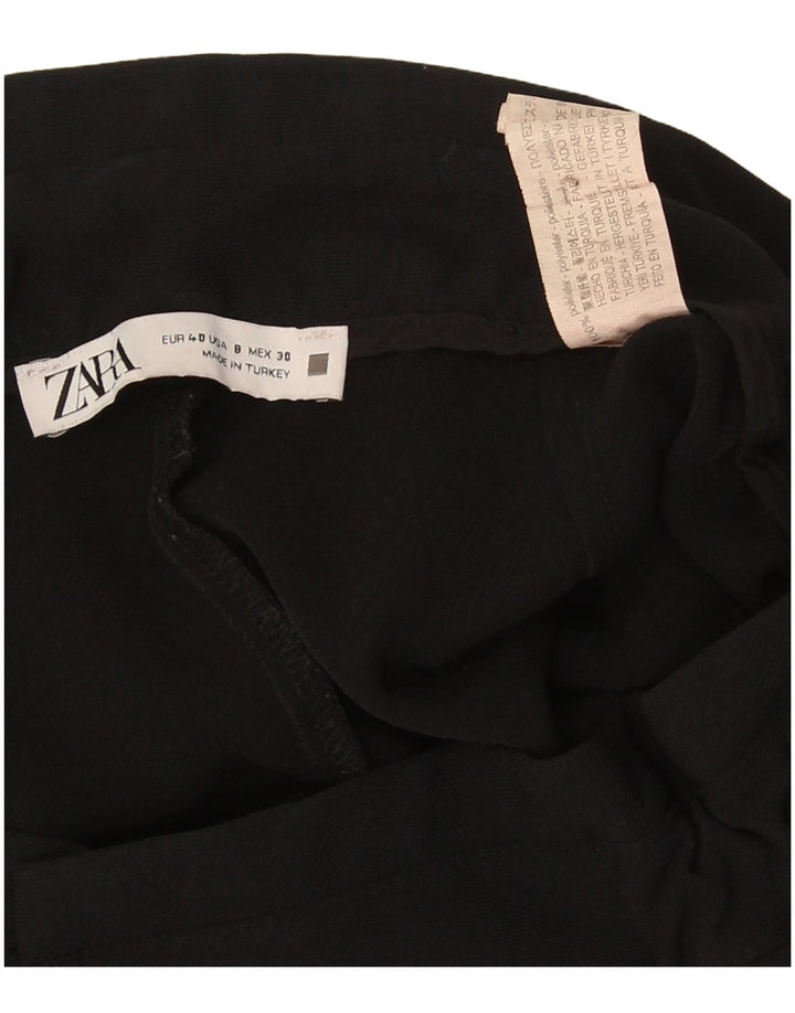 Pantaloni tăiați pentru femei Zara EU 40 Mediu L30 L25 Poliester negru