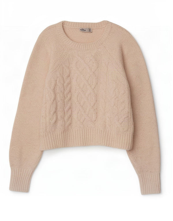 Pulover Hollister Crop Oversized Boat Neck Jumper pentru femei UK 6 XS Off White