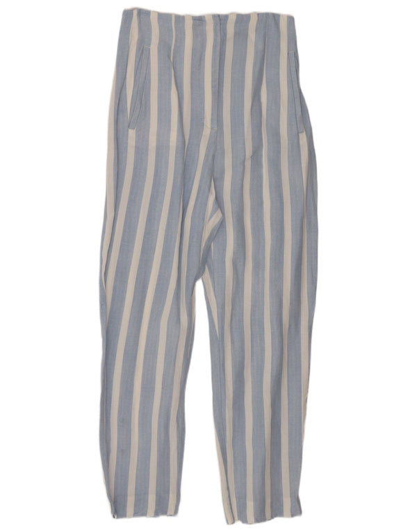 Pantaloni tăiați slim fit cu talie înaltă Zara XS W24 L26 cu dungi albastre