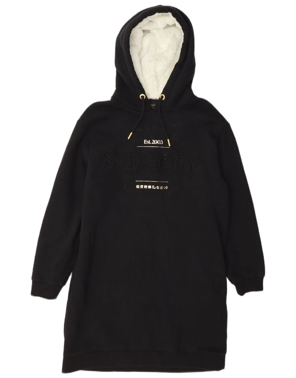 Rochie Superdry cu hanocă grafică pentru femei UK 14, mare, negru, bumbac