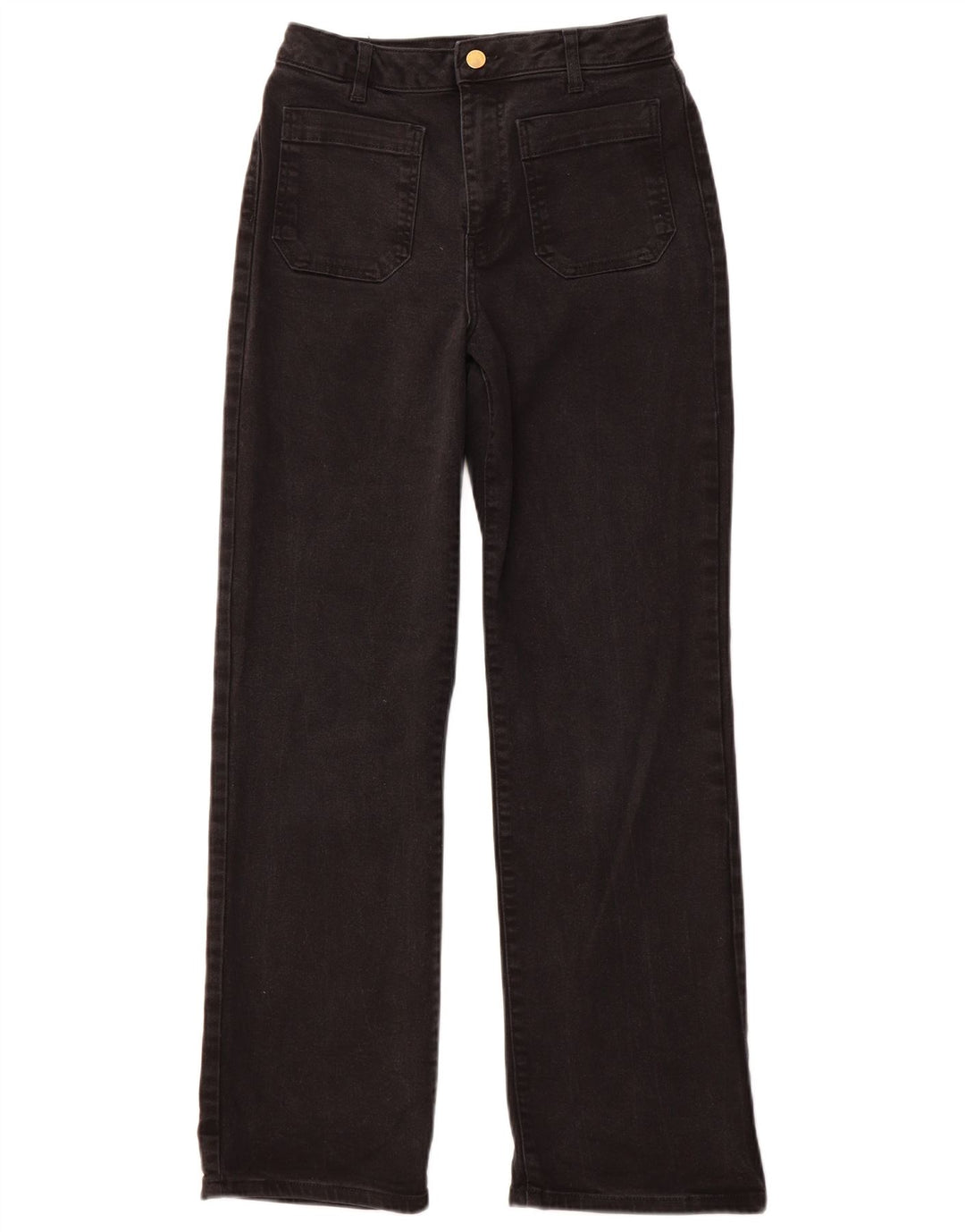 MINT VELVET Blugi drepti pentru femei cu talie înaltă UK 10 Mici W28 L30 Negri