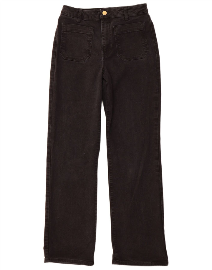 MINT VELVET Blugi drepti pentru femei cu talie înaltă UK 10 Mici W28 L30 Negri