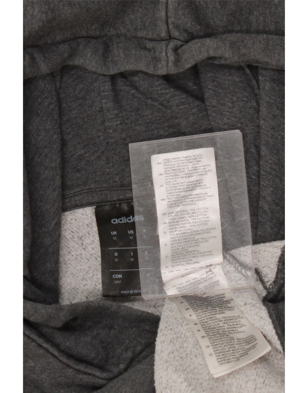 ADIDAS Mens Graphic Hoodie Jumper Medium Grey Cotton
