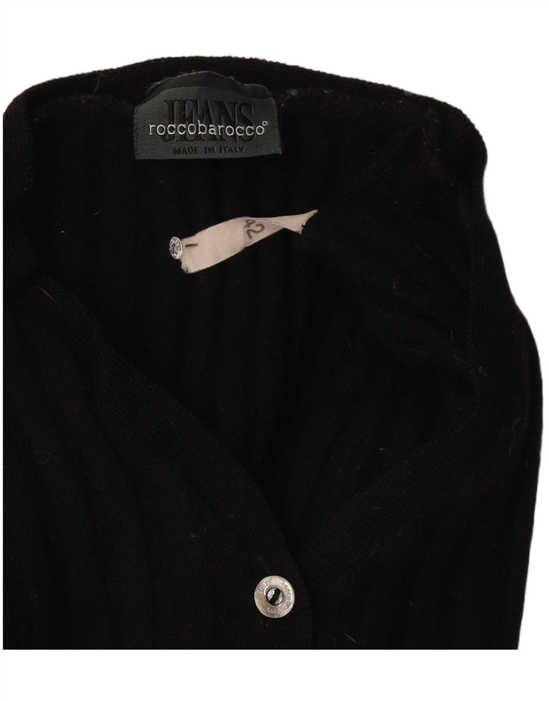 Pulover cardigan crop pentru femei Roccobarocco IT 42 Medium Black