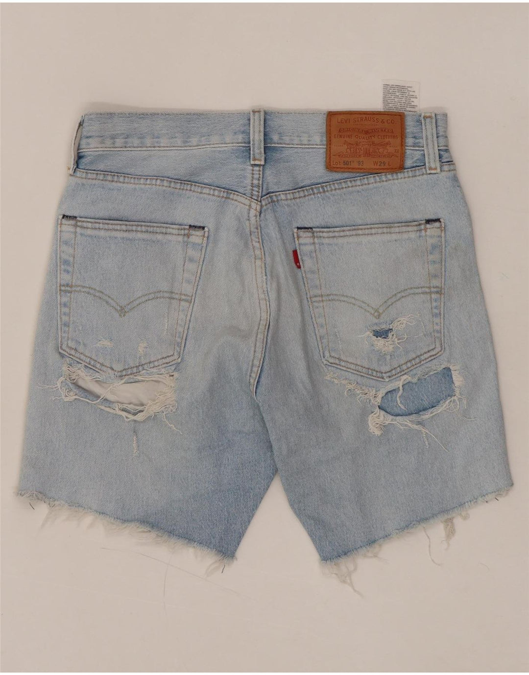 Pantaloni scurți din denim învechit cu talie înaltă 501 pentru femei LEVI'S W29 albastru mediu