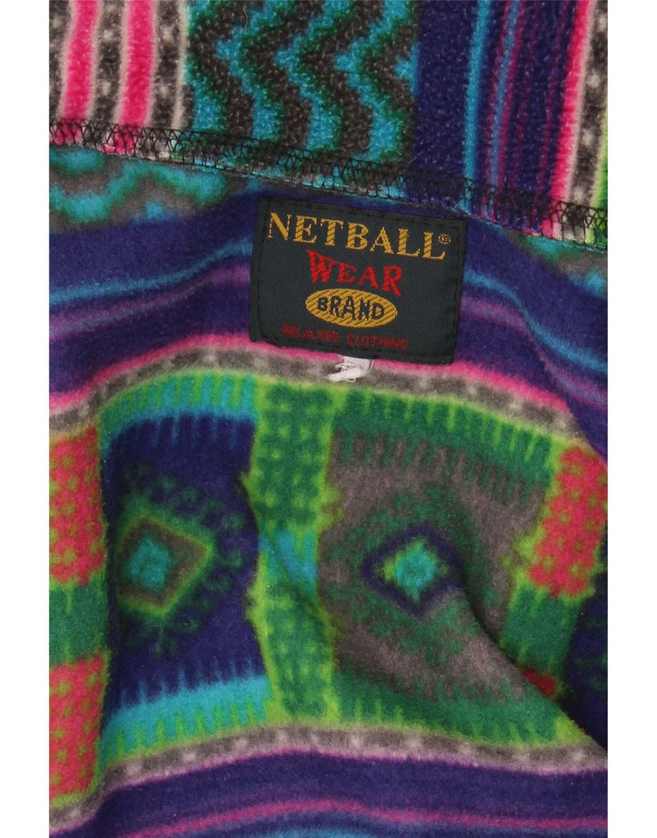 Jumper vintage pentru bărbați, cu fermoar și gât, fleece XL, multicolor, geometric