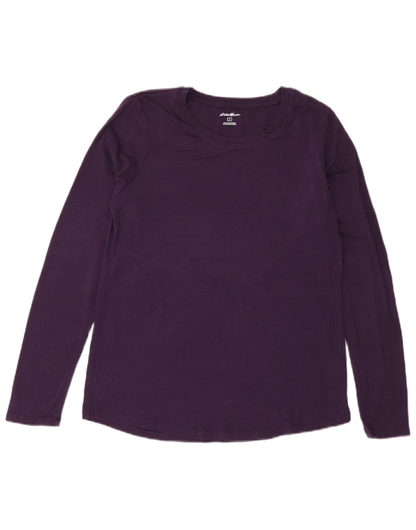 Eddie Bauer Top pentru femei cu mânecă lungă UK 14 mare, mov, bumbac