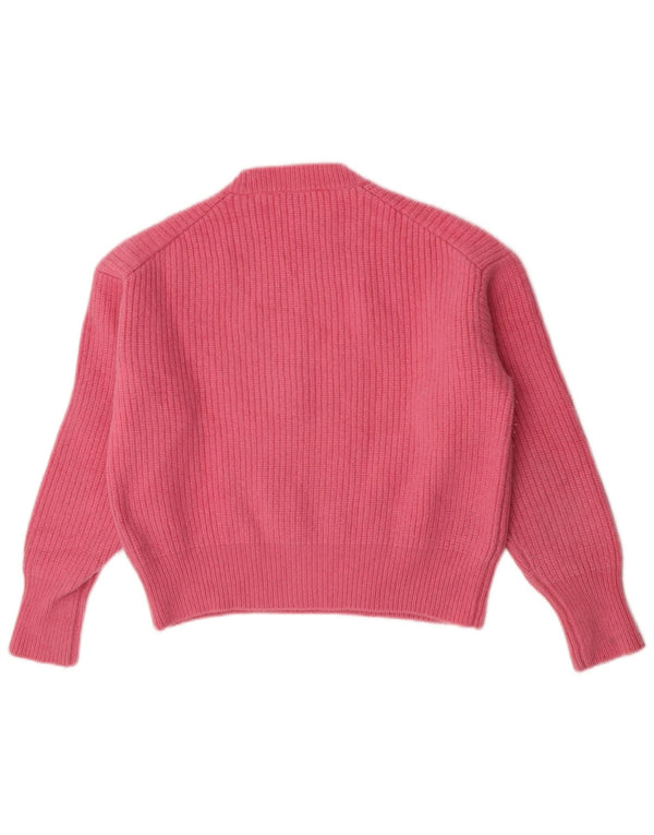 Pulover de damă Zara Crop Crew Deck Pulover UK 14 Medium Pink Lână