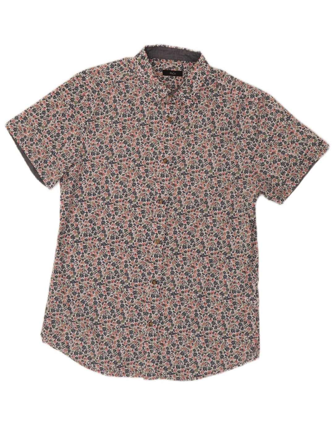 Cămașă cu mânecă scurtă pentru bărbați M&Co, bumbac floral multicolor mic