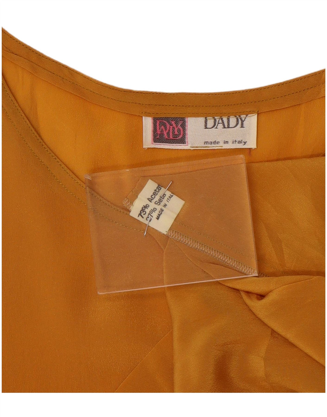 Bluză fără mâneci pentru femei Vintage UK 14 Acetat galben mediu