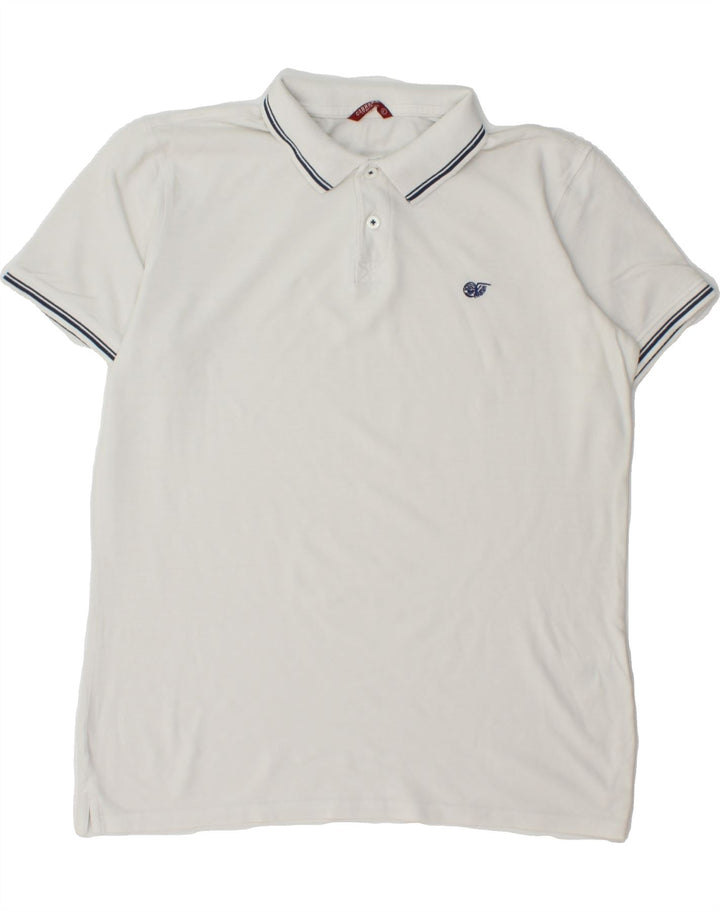 CARRERA Mens Polo Shirt Large White Cotton Vintage Carrera and Second-Hand Carrera from Messina Hembry 