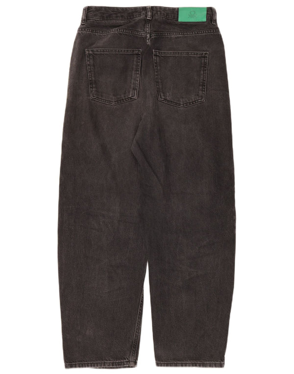 Blugi largi Benetton pentru femei W26 L26 bumbac negru