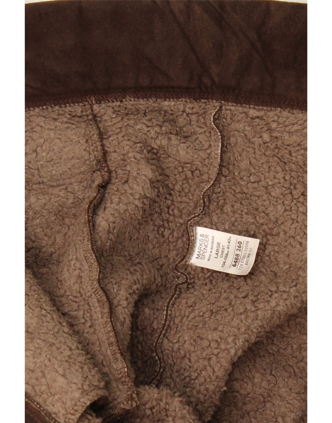 MARKS & SPENCER Jachetă Sherpa pentru bărbați Marea Britanie 41/43 Poliester maro mare