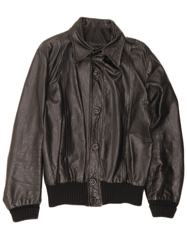 Jachetă de piele pentru bărbați VINTAGE UK 36 Small Black