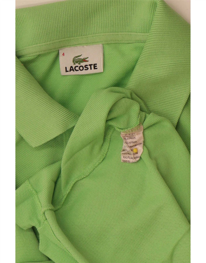 Tricou polo Lacoste pentru bărbați, mărimea 4, bumbac verde mediu