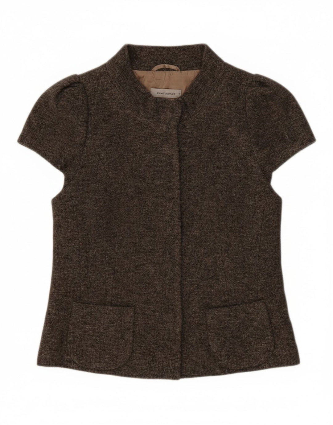 Rene Lezard Jachetă cu mânecă scurtă pentru femei EU 36 Lână mică, gri