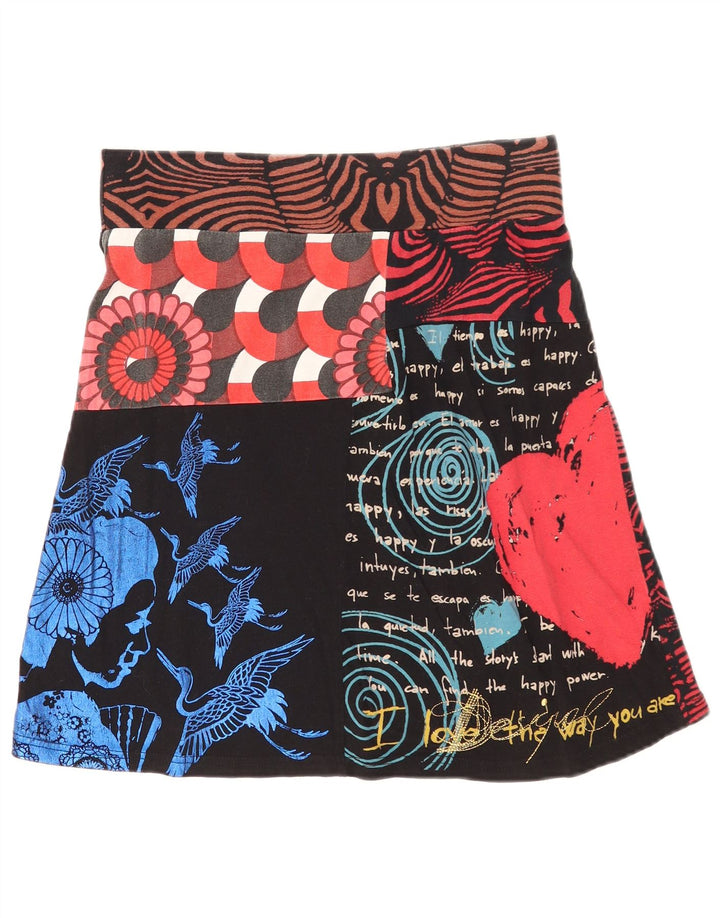 Fusta A-Line Desigual pentru femei, medie, W30, mozaic negru
