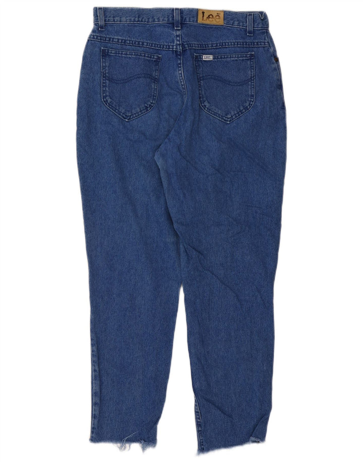 Blugi conici pentru femei Lee W32 L27 Albastru