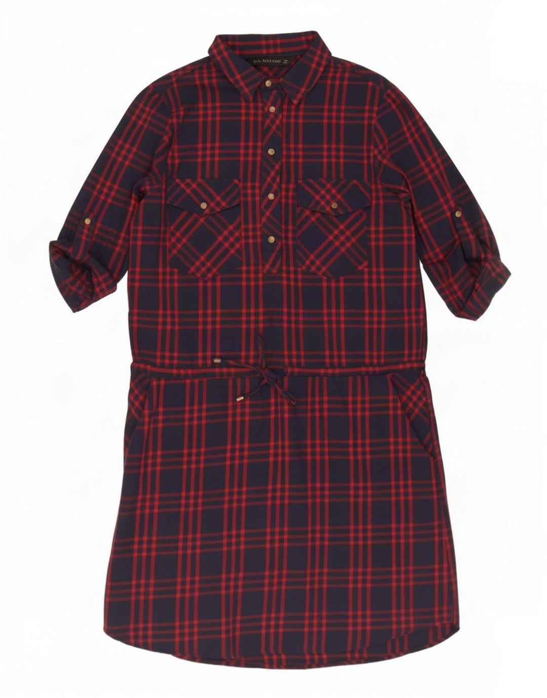 Rochie cămașă pulover pentru femei Zara UK 14 Medium Bluemarin Check