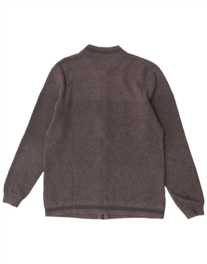 Pulover cardigan pentru bărbați Zara, bumbac cu dungi gri mari