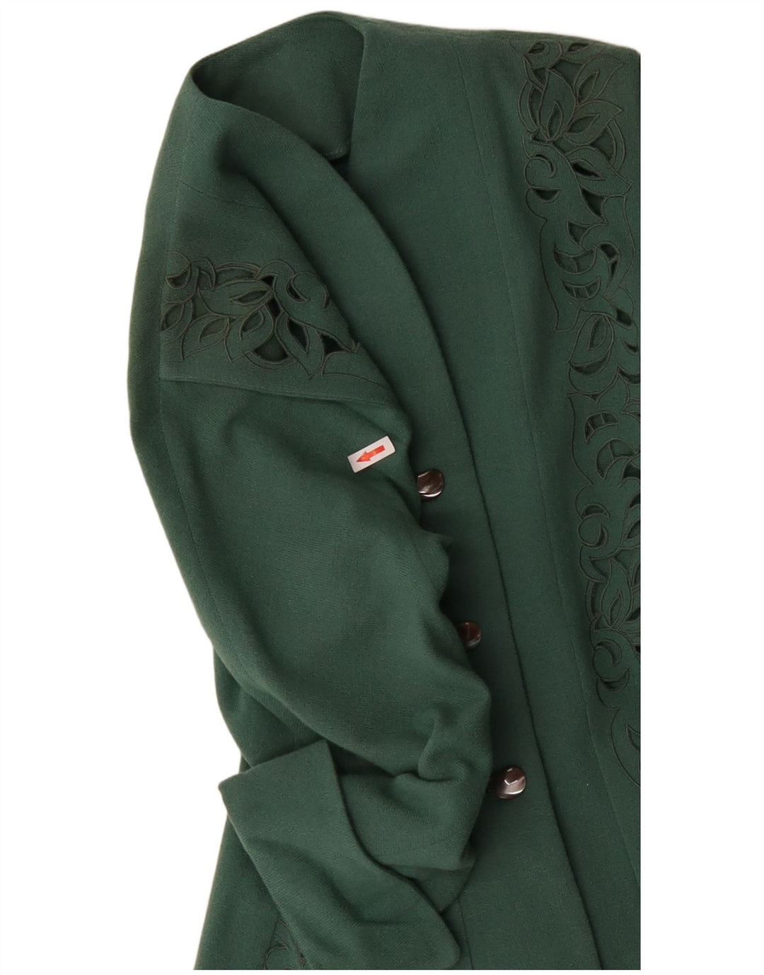 Jachetă Blazer Vintage pentru femei cu 3 nasturi UK 12 Medium Green Paisley