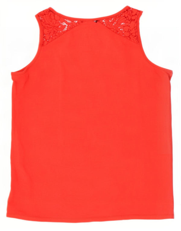 Liu Jo Femei Graphic Vest Vest Top UK 16 Large Red Floral