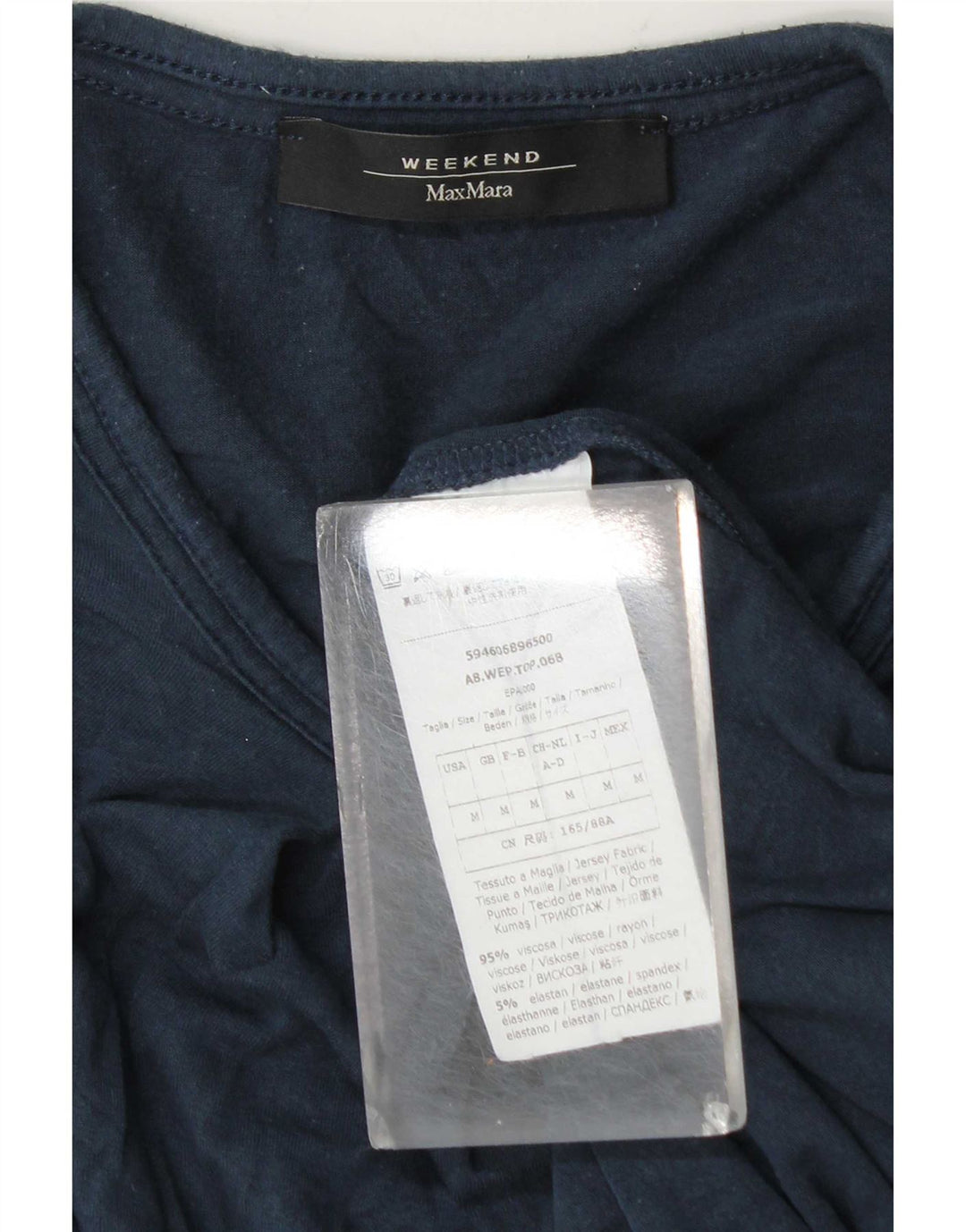 Max Mara Top de weekend pentru femei cu mânecă lungă UK 14 Medium Bleumarin Viscoză
