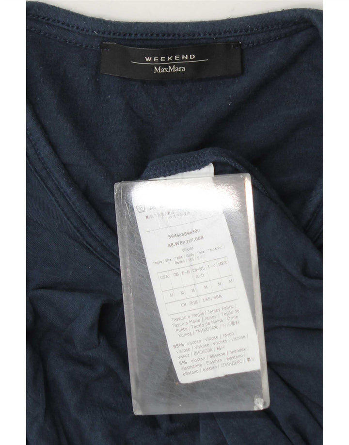 Max Mara Top de weekend pentru femei cu mânecă lungă UK 14 Medium Bleumarin Viscoză