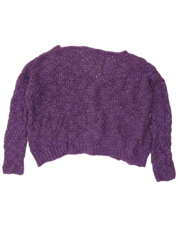 Pulover cardigan supradimensionat pentru femeie Zara UK 14 Acrilic violet mediu