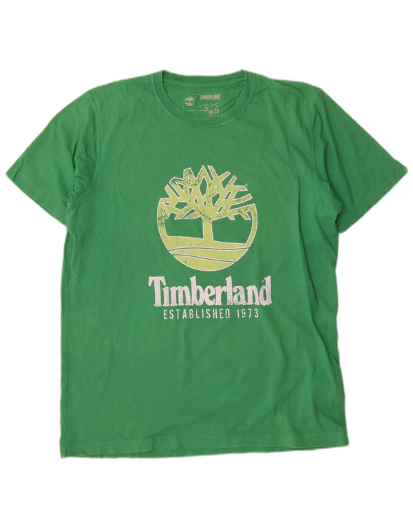 Tricou grafic Timberland pentru bărbați Top mare din bumbac verde