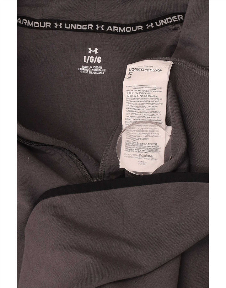 Pulover Under Armour pentru bărbați, cu fermoar, poliester mare, gri