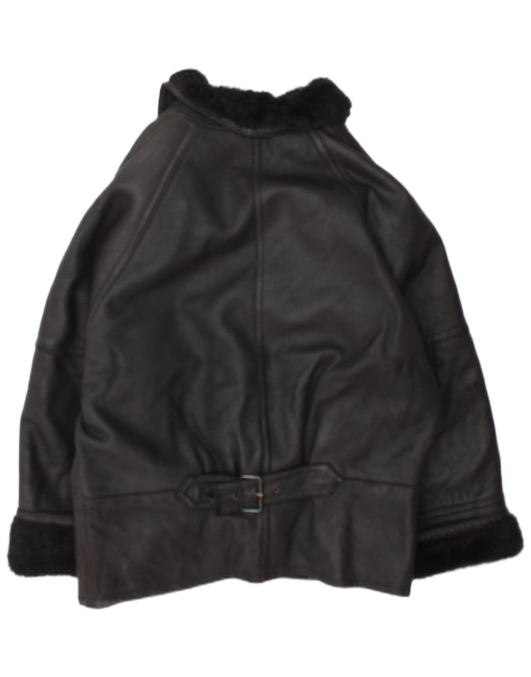 Jachetă vintage din shearling pentru femei IT 46 Large Black Shearling