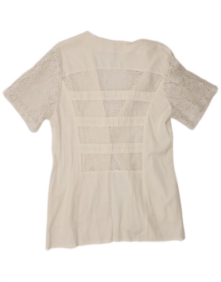 Jachetă Paola cu mânecă scurtă pentru femei, cu 1 nasture, UK 12, alb, mediu, floral