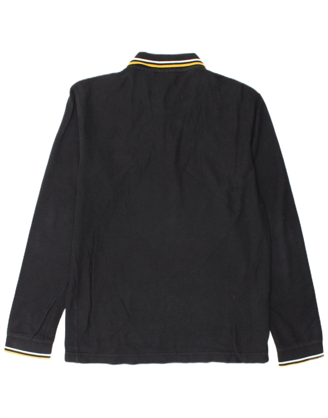 Tricou polo Fila cu mânecă lungă pentru bărbați, bumbac mediu negru